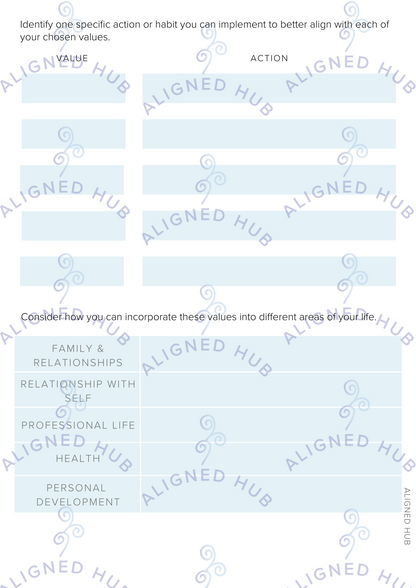 Exploring Values Worksheet